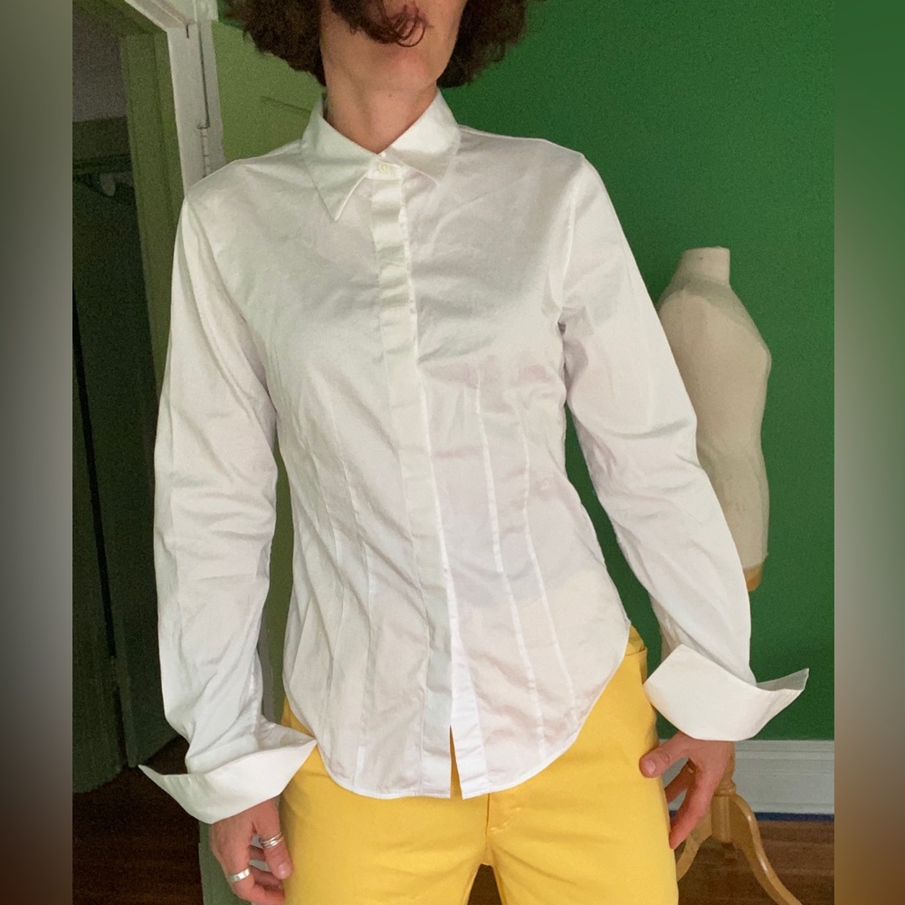 Helmut Lang HL white classic cotton fitted shirt